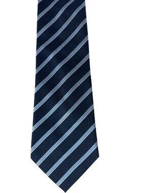 Giorgio Men's Black & Gray Striped 100% Silk Dressy Tie 58"